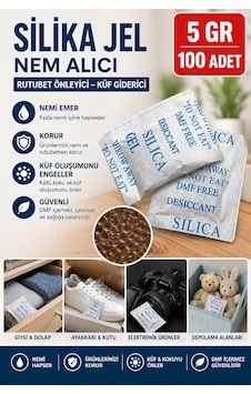 100 Adet 5 Gr Silikajel Nem Alıcı Silika Jel Rutubet Önleyici Küf Giderici Paket 100 Adet 5 Gr Silikajel Nem Alıcı Silika Jel Rutubet Önleyici Küf Giderici Paket