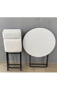 Mutfak - Balkon Masa Sandalye Takımı Beyaz Masa 80 Cm Mutfak - Balkon Masa Sandalye Takımı Beyaz Masa 80 Cm