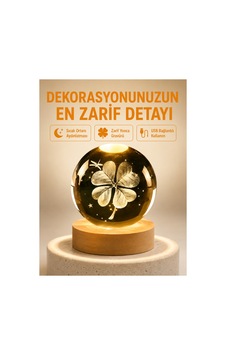 Astraltech Dekoratif Yonca Görünümlü Işıklı Kristal Cam Küre Usb Masa Gece Lambası Astraltech Dekoratif Yonca Görünümlü Işıklı Kristal Cam Küre Usb Masa Gece Lambası