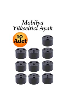 Capsule 3.7 Cm Siyah 10 Adet Mobilya Ayak Yükseltici Baza Ayağı Koltuk Kanepe Altı Puf Ayakları Siyah Siyah