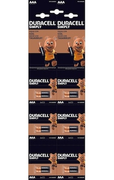 Duracell LR03/MN2400 Simply AAA Kartela İnce Kalem Pil 12'li Duracell LR03/MN2400 Simply AAA Kartela İnce Kalem Pil 12'li