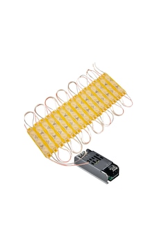 20 Adet 12 Volt 1.5 Watt 3 Lensli Amber 2835 Smd Led Modül Ip65 Modül 5a Trafo Set Beyaz
