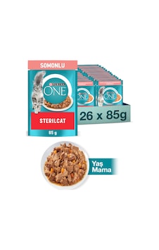 Purina One Sterilcat Somon ve Havuçlu Kısırlaştırılmış Kedi Maması 26 x 85 G Purina One Sterilcat Somon ve Havuçlu Kısırlaştırılmış Kedi Maması 26 x 85 G