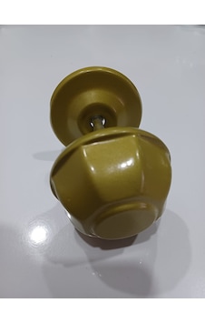 Kapı Topuzu/babası Sekizgen Metal Fırın Boyalı Sarı Renk Kaliteli 7.5 Cm