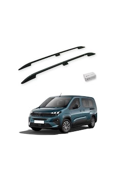Turtle Peugeot Rifter 2019-2025 / Kısa Şasi Tavan Çıtası Crown Siyah