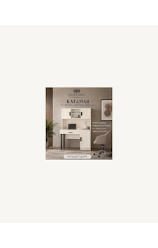 Katamar Kitaplıklı Çalışma Masası Krem Katamar Kitaplıklı Çalışma Masası Krem