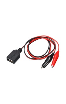 Usb Dişi - Küçük Krokodil Uçlu 5v 2a Test Kablosu 60 Cm