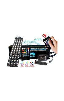 12 Led Ayak Altı Led Lamba Kumandalı Sese Duyarlı Çakmaklık Girişli Rgb Araç Içi Aydınlatma
