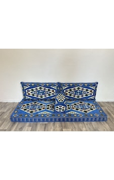 Coton Şark Köşesi Otantik Yörük Desenli Minder Takımı Konsept Mavi Mavi Coton Şark Köşesi Otantik Yörük Desenli Minder Takımı Konsept Mavi Mavi