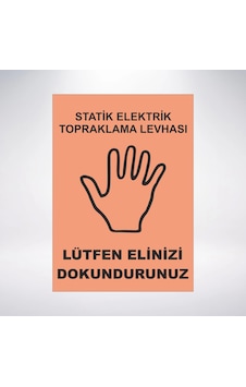 Statik Elektrik Toplaraklama Levhası Sticker 20x28 Cm Statik Elektrik Toplaraklama Levhası Sticker 20x28 Cm