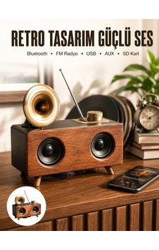 Nostaljik Görünümlü Bağlantılı Speaker - 5000 Nostaljik Görünümlü Bağlantılı Speaker - 5000