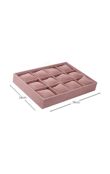 Sertex Kumaşı Bölmeli Yastıklı Pembe Bileklik - Saat Standı Aydınd