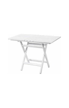 Bahçeme Kaş 60X80 Katlanabilir Ahşap Bahçe Balkon Masası -Beyaz Bahçeme Kaş 60X80 Katlanabilir Ahşap Bahçe Balkon Masası -Beyaz