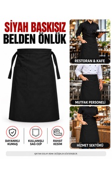 Baskısız Belden Önlük, Cepli Bağlamalı Garson, Aşçı, Mutfak, Restoran Ve Kafe Önlüğü Siyah Baskısız Belden Önlük, Cepli Bağlamalı Garson, Aşçı, Mutfak, Restoran Ve Kafe Önlüğü Siyah