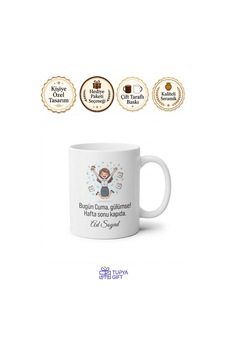 Cuma Mutluluğu Hafta Sonu Geliyor Neşeli Ofis Çalışanı Kupası Hediye Bardak Beyaz / Çok Renkli Cuma Mutluluğu Hafta Sonu Geliyor Neşeli Ofis Çalışanı Kupası Hediye Bardak Beyaz / Çok Renkli