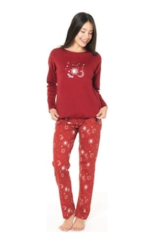U.S. Polo Assn. Bisiklet Yaka Pamuklu Lisanslı Kışlık Kadın Pijama Takımı 20155 Bordo U.S. Polo Assn. Bisiklet Yaka Pamuklu Lisanslı Kışlık Kadın Pijama Takımı 20155 Bordo