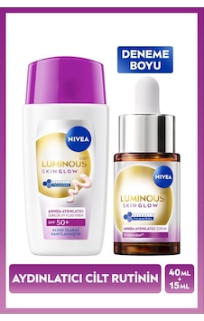 Spf50+ Güneş Koruyucu Luminous630 Skin Glow Aydınlatıcı Yüz Kremi 40ml Ve Serum 15ml, Cam Cilt Spf50+ Güneş Koruyucu Luminous630 Skin Glow Aydınlatıcı Yüz Kremi 40ml Ve Serum 15ml, Cam Cilt