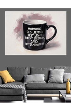 Morning Resilience Yazılı Kupa Bardak Dekoratif Kanvas - Mdf Ahşap Tablo Morning Resilience Yazılı Kupa Bardak Dekoratif Kanvas - Mdf Ahşap Tablo
