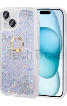 Apple Uyumlu iPhone 15 Kılıf Simli Sıvılı Tasarım Kamera Koruma Çıkıntılı Yüzüklü Şık Kapak Apple Uyumlu iPhone 15 Kılıf Simli Sıvılı Tasarım Kamera Koruma Çıkıntılı Yüzüklü Şık Kapak