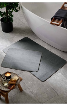 Simple 2'li Banyo Paspası Antrasit