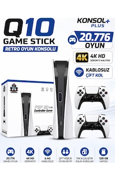 Q10 Game Stick Retro Oyun Konsolu 20776 Oyunlu 4k Hd 2.4g Kablosuz Çift Kol 128 Gb Q10 Game Stick Retro Oyun Konsolu 20776 Oyunlu 4k Hd 2.4g Kablosuz Çift Kol 128 Gb