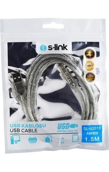 Sl-u2015 Usb2.0 1.5m Şeffaf Yazıcı Kablosu, Şeffaf Sl-u2015 Usb2.0 1.5m Şeffaf Yazıcı Kablosu, Şeffaf