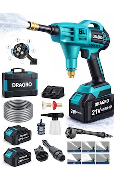 Dragro Drg-21vm - 21v M Kömürsüz Yüksek Basınçlı Şarjlı Oto Araba Bahçe Yıkama Makinesi Çift Akülü Dragro Drg-21vm - 21v M Kömürsüz Yüksek Basınçlı Şarjlı Oto Araba Bahçe Yıkama Makinesi Çift Akülü