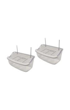 Şeffaf Kuş Yemliği - Tel Askılı, 10 Cm - 2 Adet Şeffaf Kuş Yemliği - Tel Askılı, 10 Cm - 2 Adet