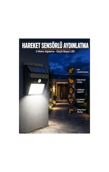 Solar Güneş Enerji Panelli Sensörlü Lamba Enerji Tasarruflu Altın