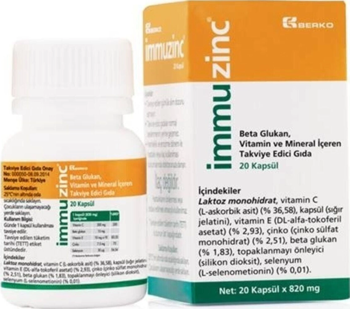 İmmuzinc 20 Kapsül İmmuzinc 20 Kapsül