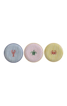 Keramika Marin Çizgili Pasta Tabak 21 Cm Altın - Beyaz Keramika Marin Çizgili Pasta Tabak 21 Cm Altın - Beyaz