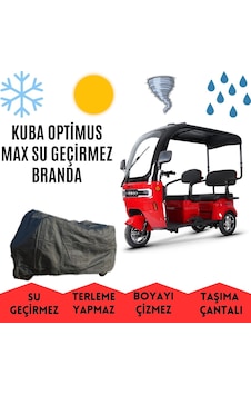 Kuba Optimus Max Kabinli 3 Tekerlekli Motor Brandası Su Geçirmez Kuba Optimus Max Kabinli 3 Tekerlekli Motor Brandası Su Geçirmez