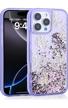 Apple Uyumlu iPhone 14 Pro Max Kılıf Sıvılı Simli Kelebek Tasarım Şeffaf Liquid Glittery Silikon Kapak Mor Apple Uyumlu iPhone 14 Pro Max Kılıf Sıvılı Simli Kelebek Tasarım Şeffaf Liquid Glittery Silikon Kapak Mor