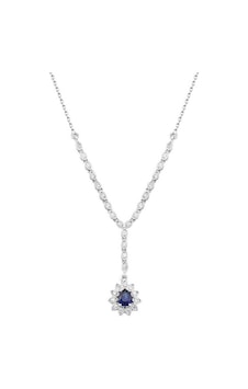 0.78 Karat Pırlanta Safir Kolye T13383 0.78 Karat Pırlanta Safir Kolye T13383