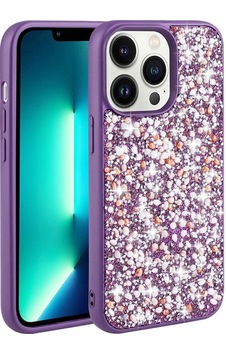 Apple Uyumlu iPhone 12 Pro Kılıf Parlak Taşlı Tasarım Stone Linea Kapak