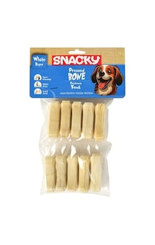 Snacky Beyaz Preslenmiş Yüksek Proteinli Köpek Çiğneme Kemiği 10'lu 110 G Snacky Beyaz Preslenmiş Yüksek Proteinli Köpek Çiğneme Kemiği 10'lu 110 G