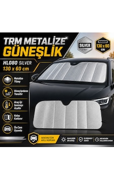 Trm Metalize Ön Cam Güneşliği Katlanabilir Silver 130 x 60 cm Trm Metalize Ön Cam Güneşliği Katlanabilir Silver 130 x 60 cm