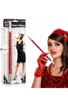 30 Cm Kırmızı Payetli Tutacağı 1920 Ler Gatsby Parti Aksesuarı " 30 Cm Kırmızı Payetli Tutacağı 1920 Ler Gatsby Parti Aksesuarı "