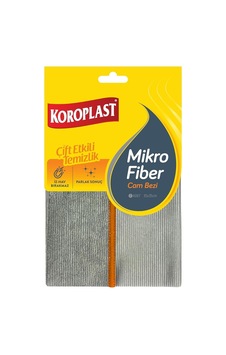 Koroplast Mikrofiber Cam Bezi Tekli, Çift Taraflı Mikrofiber Temizlik Bezi 35x35 Cm, Laptop, Bilgisayar, Televizyon, Telefon, Cam, Pencere, Ayna, Araba, Araç Temizliği İçin Toz, Tüy, Çizik Bırakmaz S