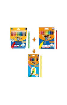 Bic Boyama Seti Kuru Boya 12'li + Keçeli Boya 12'li + Mum Pastel Boya 12'li Bic Boyama Seti Kuru Boya 12'li + Keçeli Boya 12'li + Mum Pastel Boya 12'li