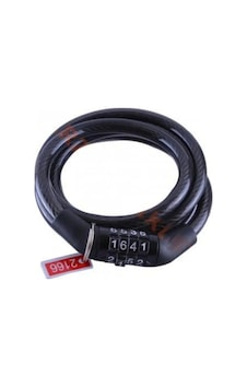 Bisiklet Şifreli Halat Kilit 8mm100cm 4 Haneli Siyah