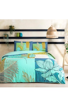 Taç Genç Modası Nevresim Takımı Monstera Mint Tek Kişilik Taç Genç Modası Nevresim Takımı Monstera Mint Tek Kişilik