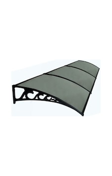 Plastik Ayak 6mm Levhalı Pratik Sundurma 100x360 Cm Antrasit Gri Plastik Ayak 6mm Levhalı Pratik Sundurma 100x360 Cm Antrasit Gri