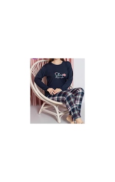 Tekten 3680 Soft Penye Battal Kadın Pijama Takımı Lacivert
