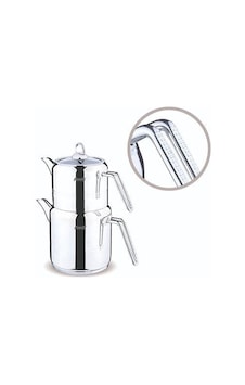 Fms Silindir Elmas Büyük Boy Sade Çaydanlık - Metal - 4025 Gümüş Fms Silindir Elmas Büyük Boy Sade Çaydanlık - Metal - 4025 Gümüş