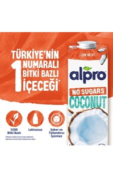 1 L Laktozsuz Vegan Hindistan Cevizi Sütü 1 L Laktozsuz Vegan Hindistan Cevizi Sütü