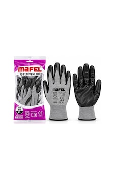 12 Adet Zebra Gri Siyah No 10 Xl Nitril İşçi Eldiven Poşetli Ambalaj Kesilme Direnç 5705 12 Adet Zebra Gri Siyah No 10 Xl Nitril İşçi Eldiven Poşetli Ambalaj Kesilme Direnç 5705