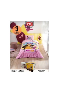 Masha İle Koca Ayı Nevresim Takımı Pembe