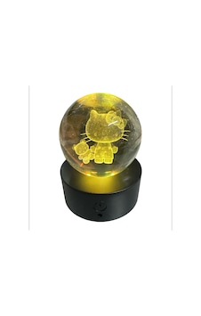 Hello Kitty Işıklı Renk Değiştiren Şarjlı Kristal Cam Küre Hello Kitty Işıklı Renk Değiştiren Şarjlı Kristal Cam Küre