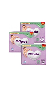 Canbebe Bebek Bezi Fırsat Paketi 4 Beden Maxi 7-14 Kg 52 Li 3'lü